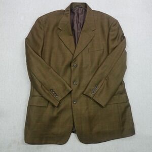 Giorgio Valentini Blazer Sport Coat 50R 45W Wool Super 120s Plaid Made Italy